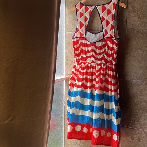 Anthropologie We Love Vera High Seas Dress Red White & Blue Nautical Pockets ♥️ - Picture 2 of 11